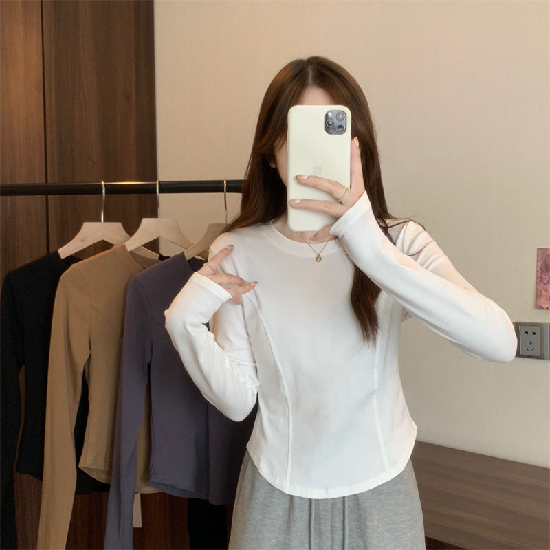 Summer Clothing Teens - Women Slim-fit Long-sleeve Base Shirt Fall