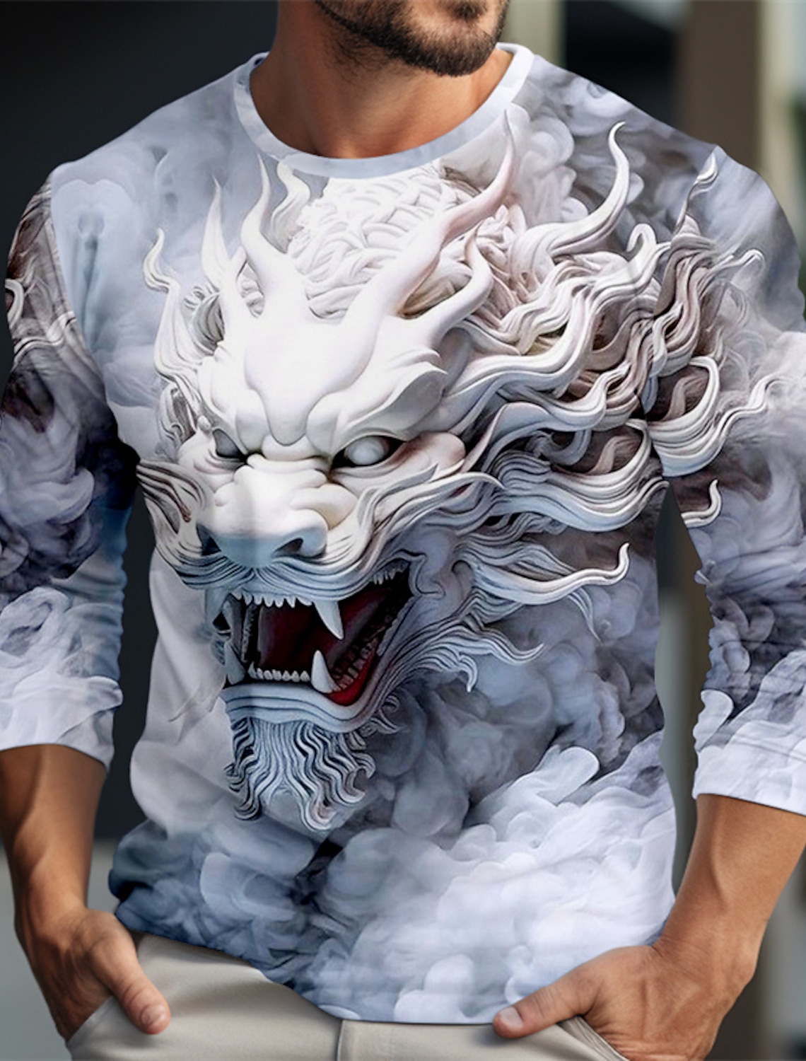Dragon Pattern Casual Men's 3D - огляд і ціна Summer Clothing Resort