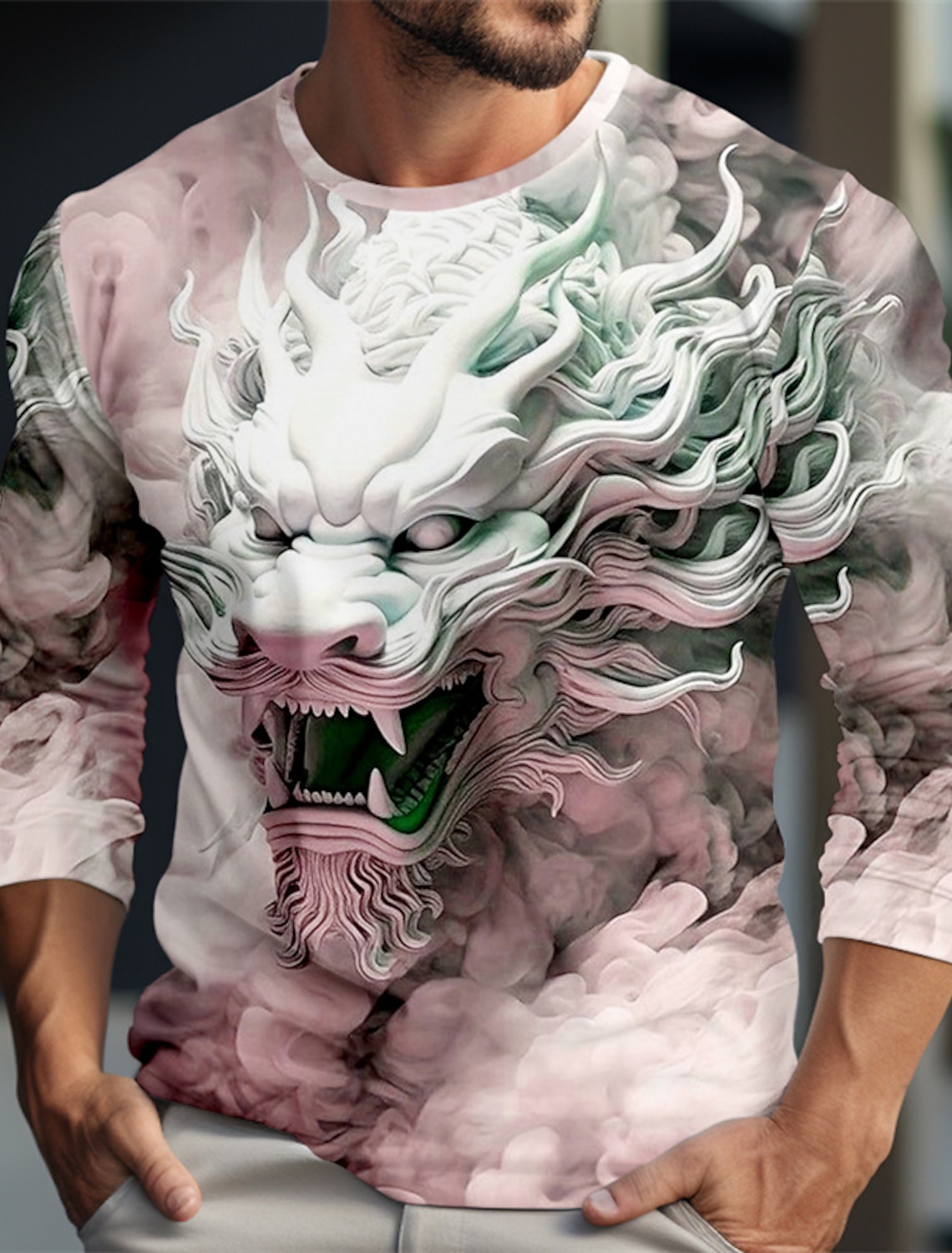 Dragon Pattern Casual Men's 3D - огляд і ціна Summer Clothing Resort