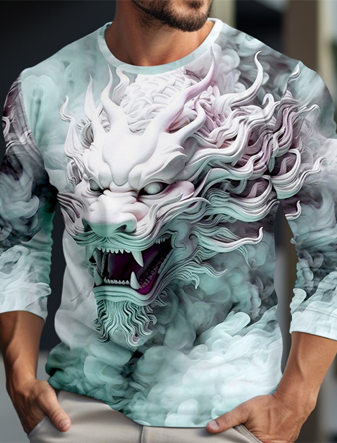 Dragon Pattern Casual Men's 3D - огляд і ціна Summer Clothing Resort