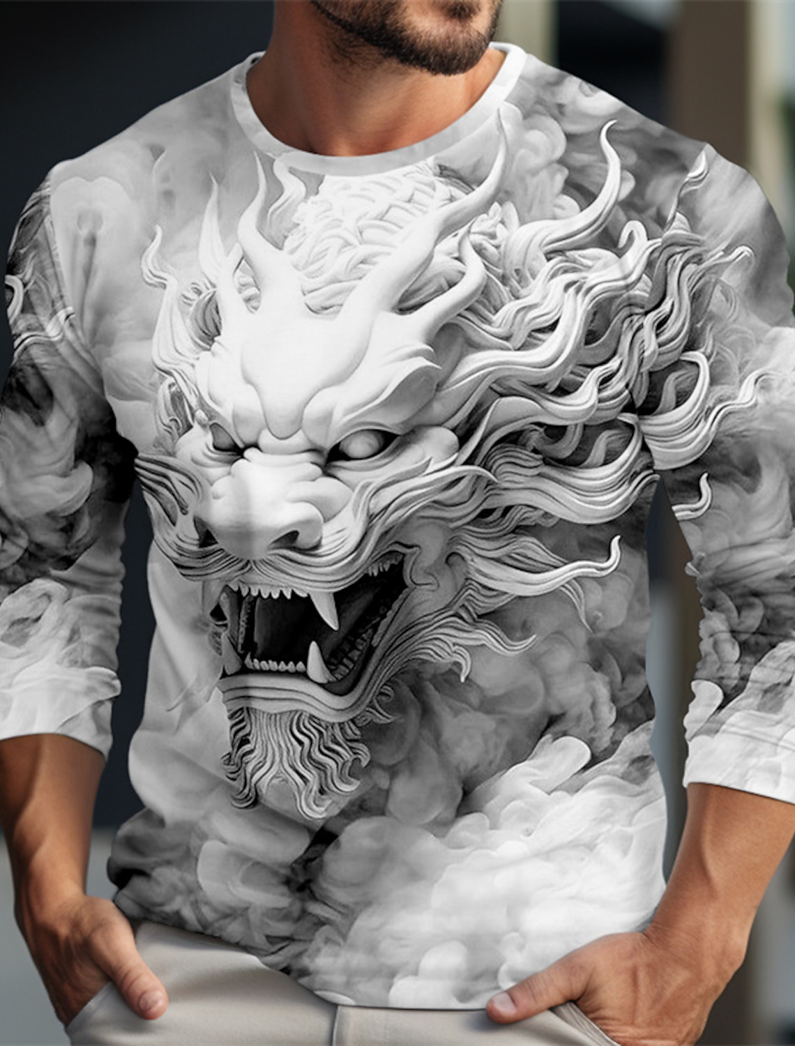 Dragon Pattern Casual Men's 3D - огляд і ціна Summer Clothing Resort
