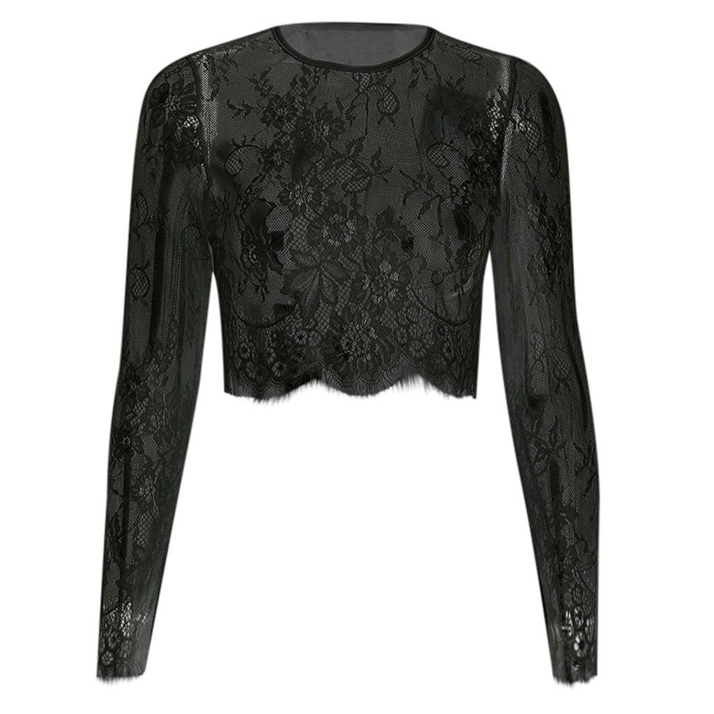 Women's Crop Tops See Through  - огляд і ціна Crop Blouse Linen