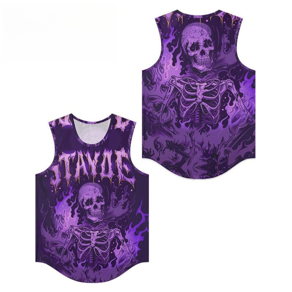 Skeleton Band Printed Men Vest - огляд і ціна Summer Clothing Essentials Men