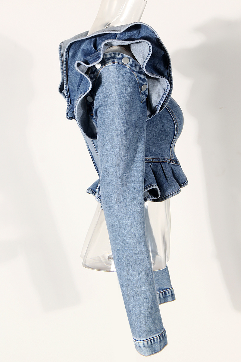 Sexy Off Shoulder Ruffle Denim - огляд і ціна Crop Blouse Linen