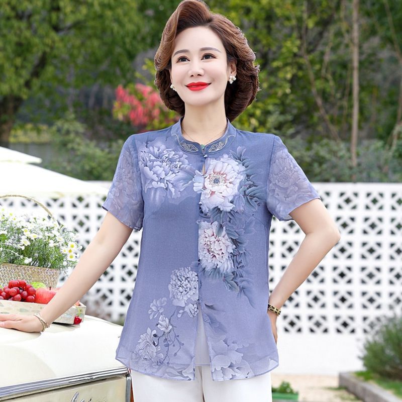 Elegant Chiffon Shirt Set for  - огляд і ціна Summer Clothing For Women Over 60
