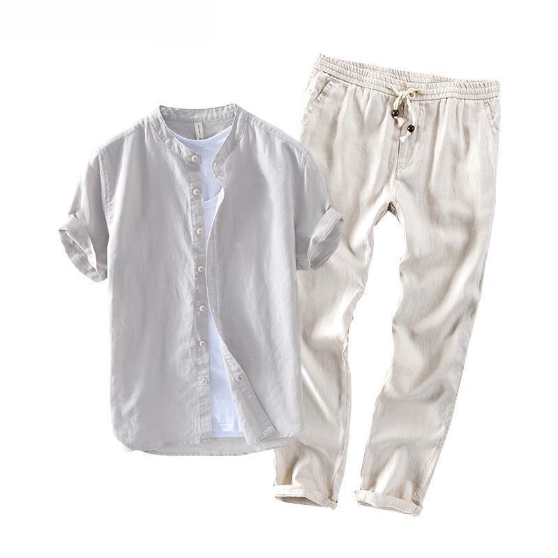 Men's Linen Short Sleeve Casua - огляд і ціна Summer Clothing Wear