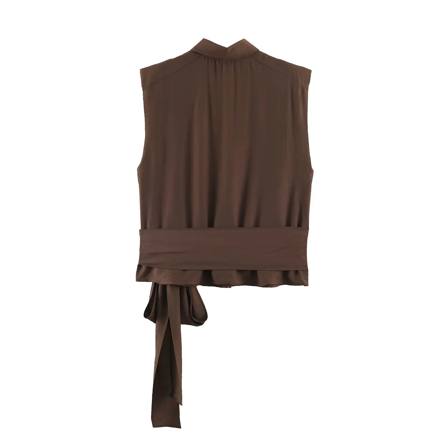 New Fashion Women Casual Coffe - огляд і ціна Crop Blouse Linen