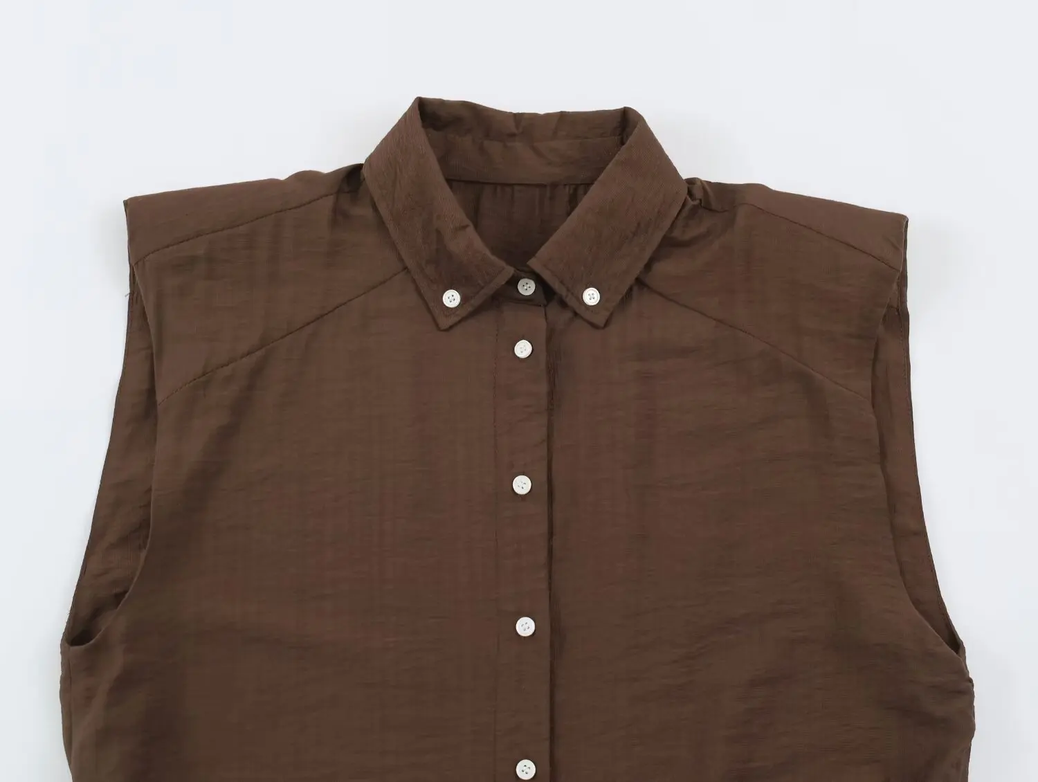 New Fashion Women Casual Coffe - огляд і ціна Crop Blouse Linen