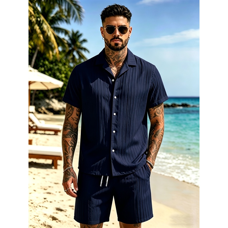 2Men's Summer Casual Suit Set， - огляд і ціна Summer Clothing Vacation