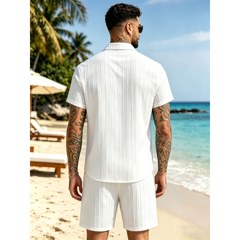 2Men's Summer Casual Suit Set， - огляд і ціна Summer Clothing Vacation