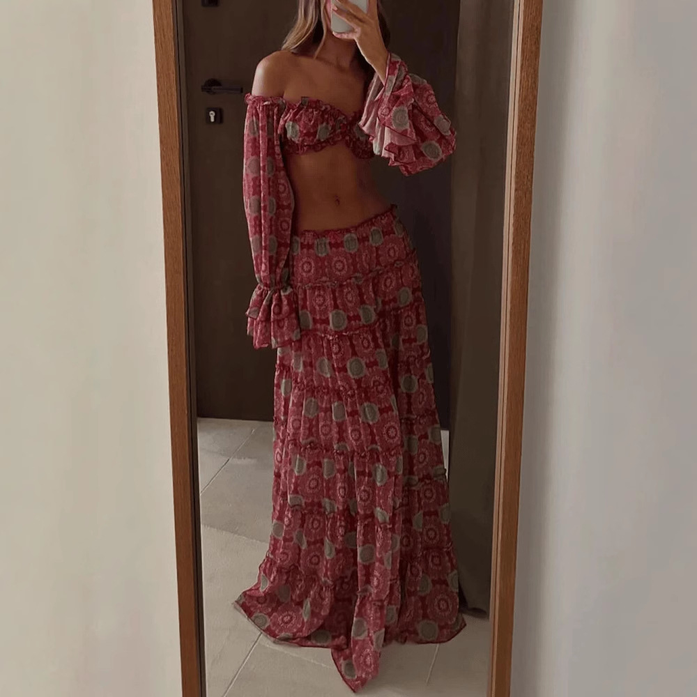 Vintage Print Skirt Two Piece  - огляд і ціна Summer Clothing Vacation