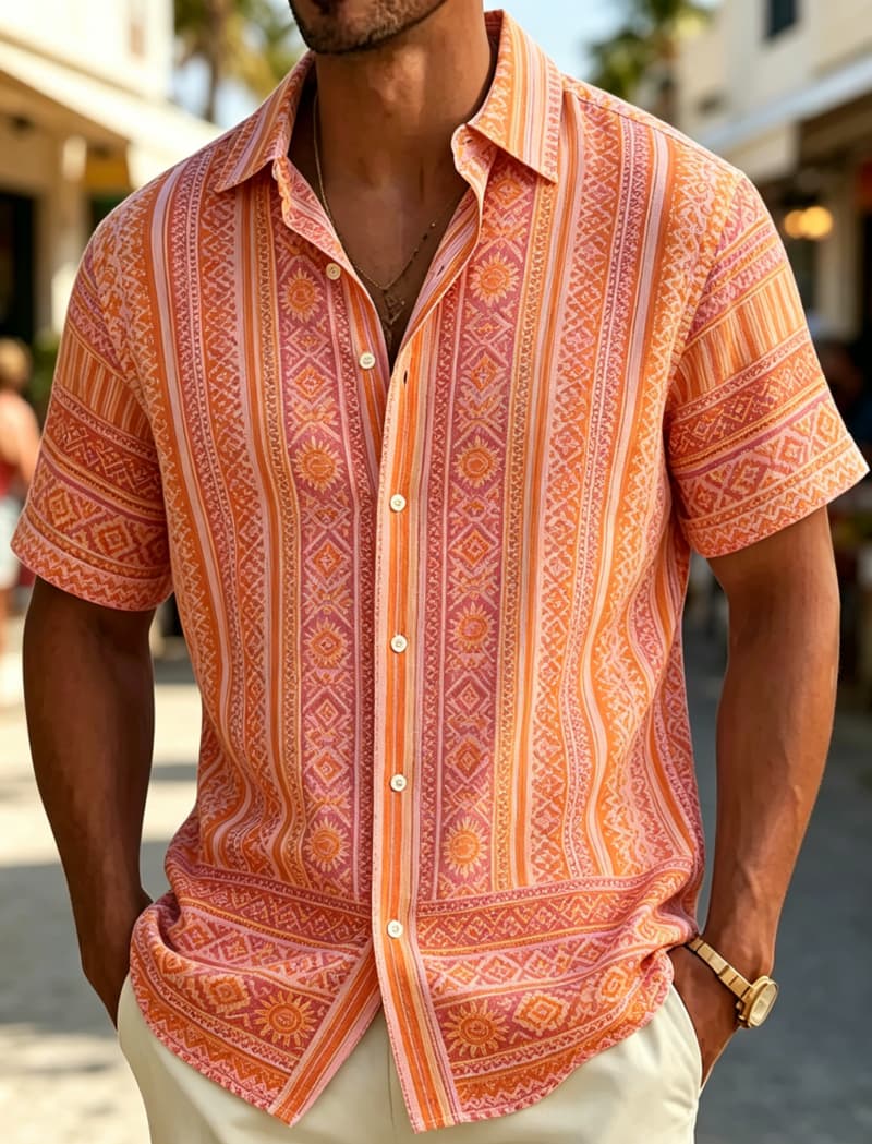 Men's Short Sleeve Shirt Lapel - огляд і ціна Summer Clothing Resort