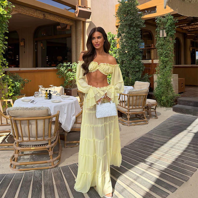 Sexy Off Shoulder Top Maxi Ski - огляд і ціна Summer Clothing Vacation