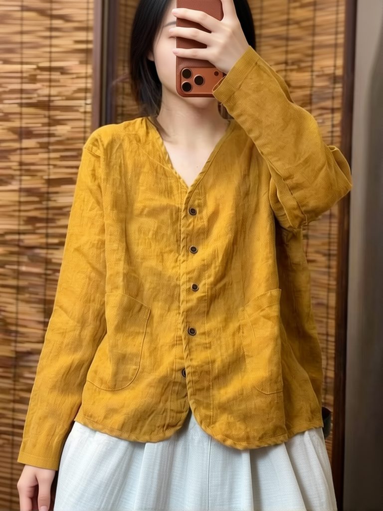 Aesthetic Ethnic Cotton Linen  - огляд і ціна Crop Blouse Linen