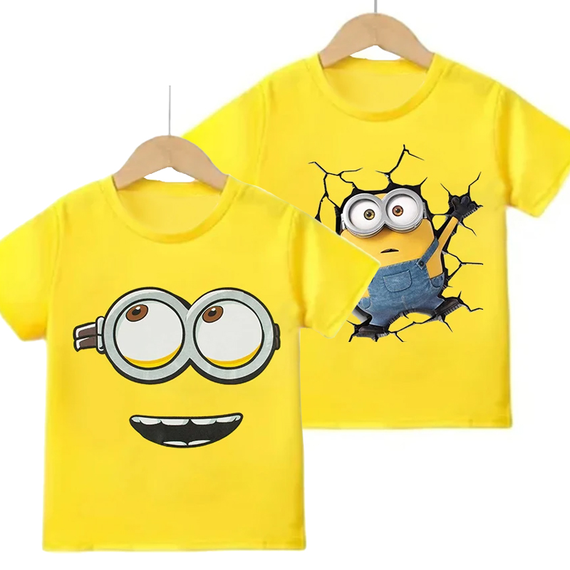 Cartoon Minion Short Sleeve T  - огляд і ціна Summer Clothing Teens
