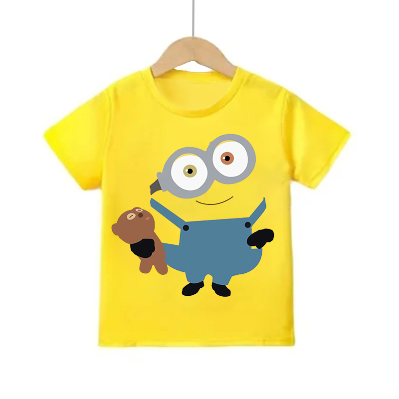 Cartoon Minion Short Sleeve T  - огляд і ціна Summer Clothing Teens