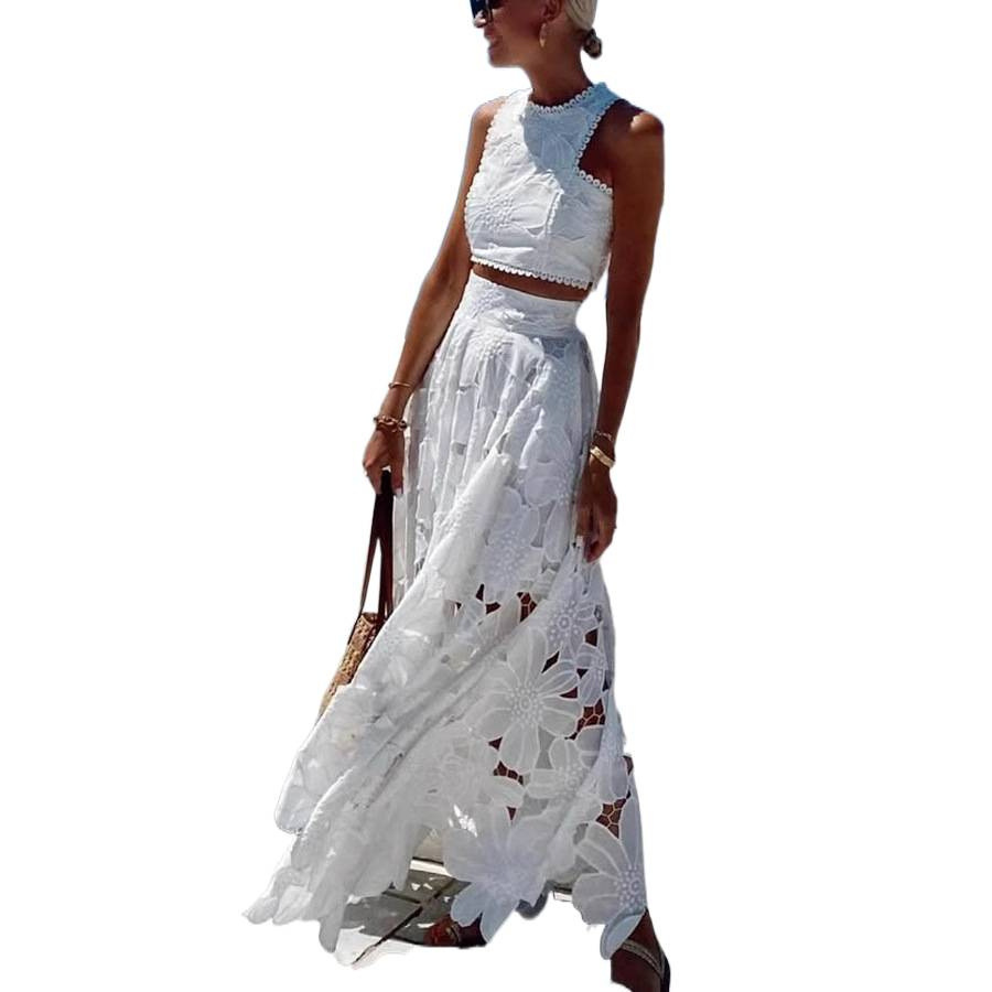 Women's White Floral Lace Embr - огляд і ціна Summer Clothing Vacation