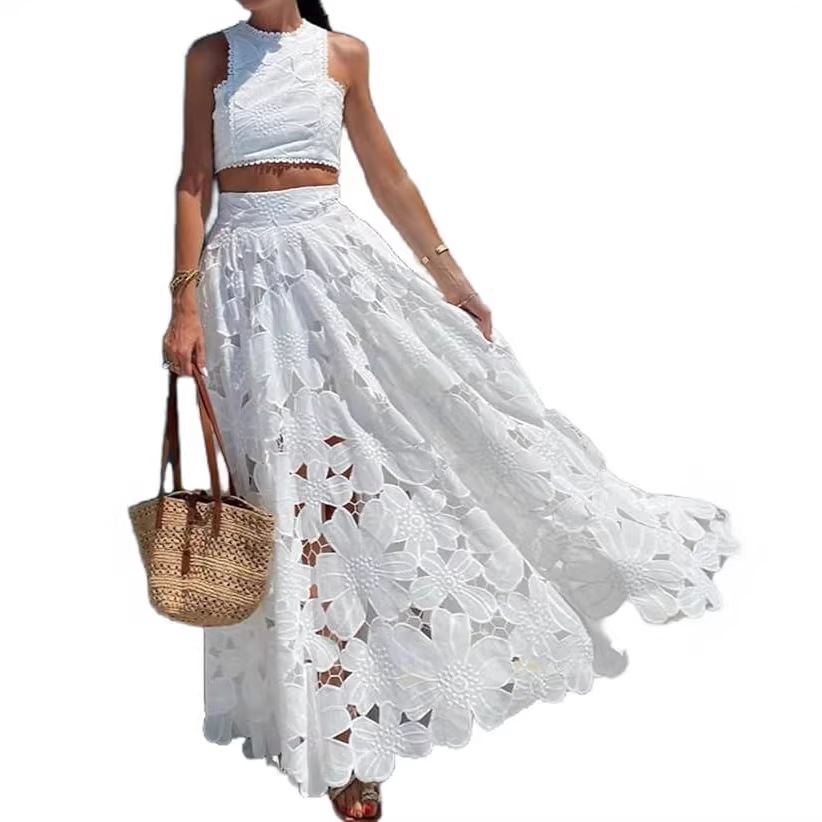 Women's White Floral Lace Embr - огляд і ціна Summer Clothing Vacation